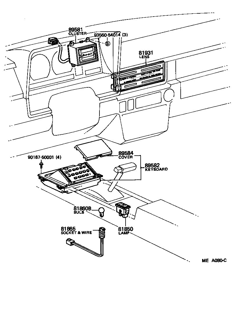 Toyota 35906-22030 SOCKET AND WIRE, TRANSMISSION INDICATOR LAMP