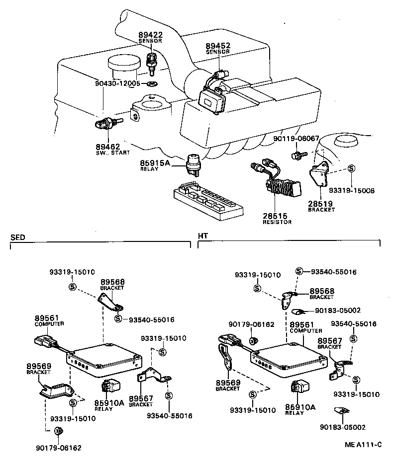 89669-22030 BRACKET, FUEL INJECTION COMPUTER product image