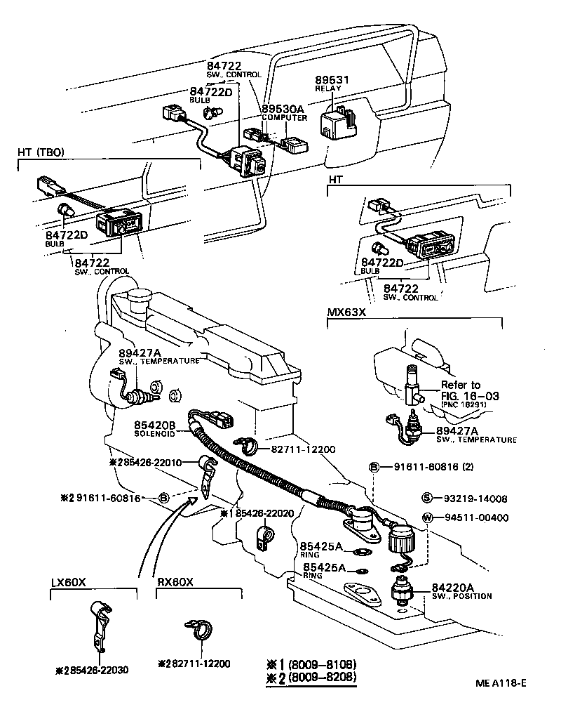 84722-22040 SWITCH, TRANSMISSION CONTROL product image