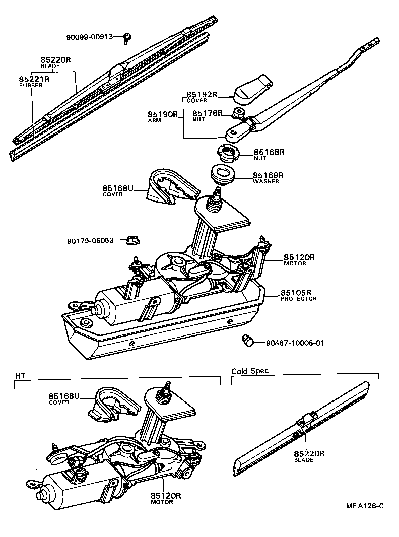 85105-22020 PROTECTOR, REAR WIPER product image