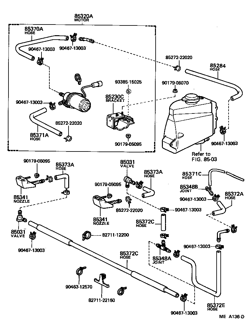 85271-22050 HOSE ASSY, HEADLAMP CLEANER WASHER product image