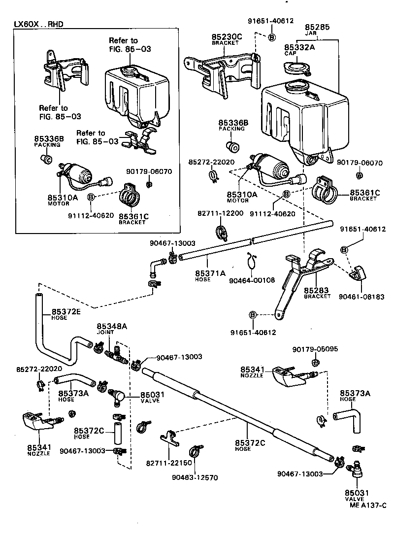 85271-22050 HOSE ASSY, HEADLAMP CLEANER WASHER product image