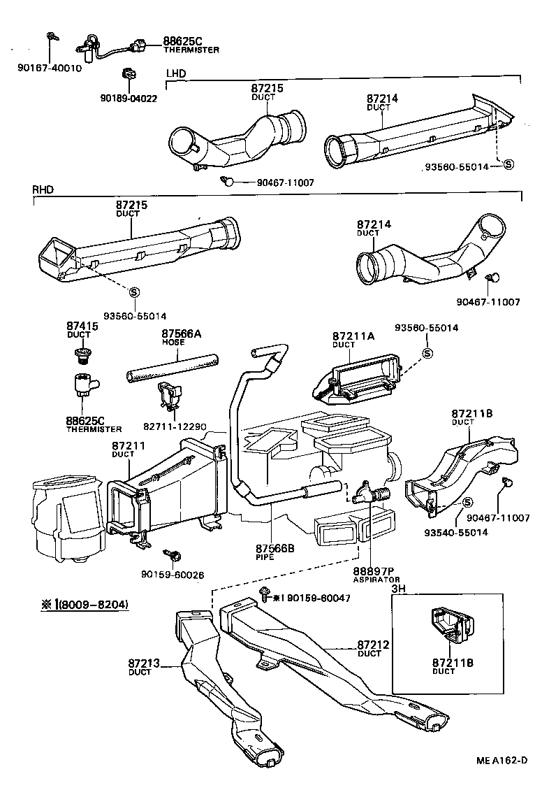 55845-22050 DUCT, AIR, SIDE NO.1 LH product image