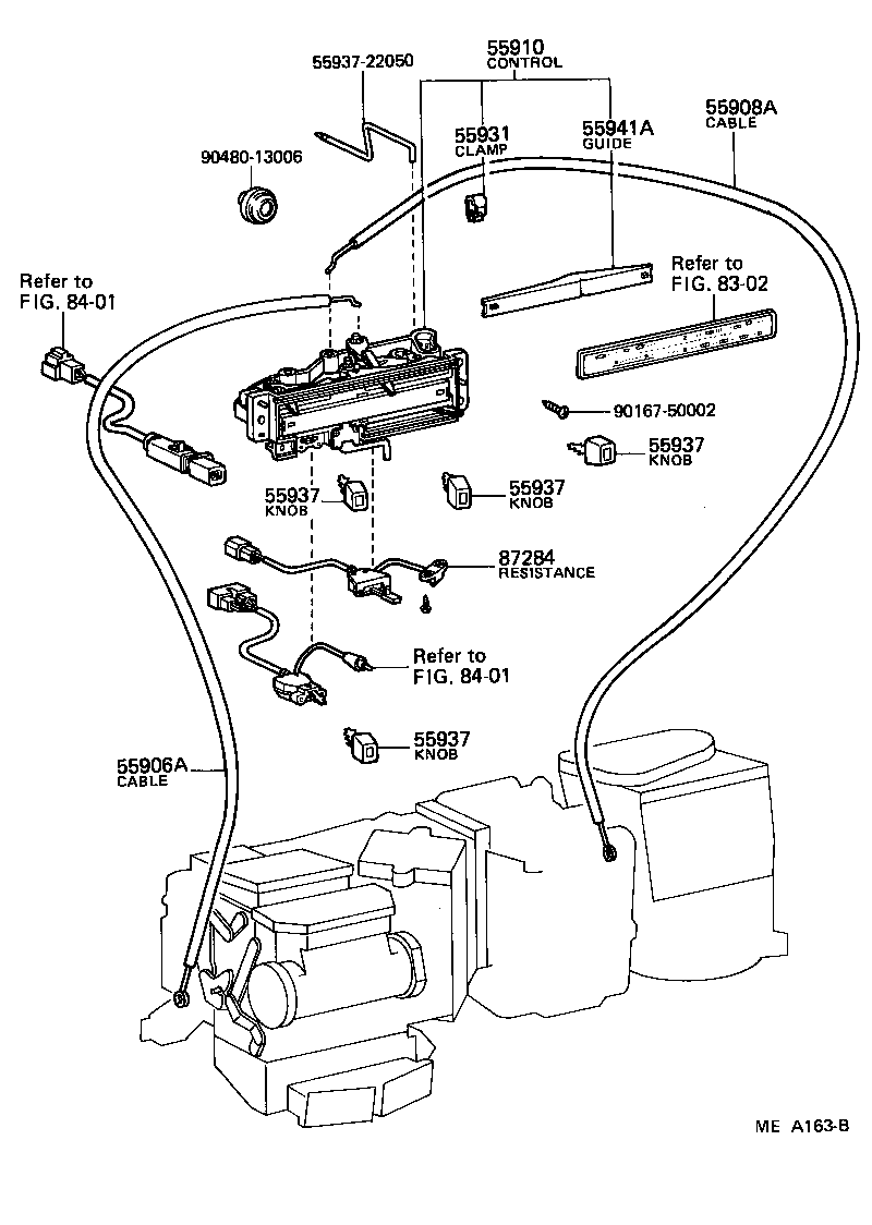 Toyota 55906-22070 CABLE SUB-ASSY, DEFROSTER DAMPER CONTROL