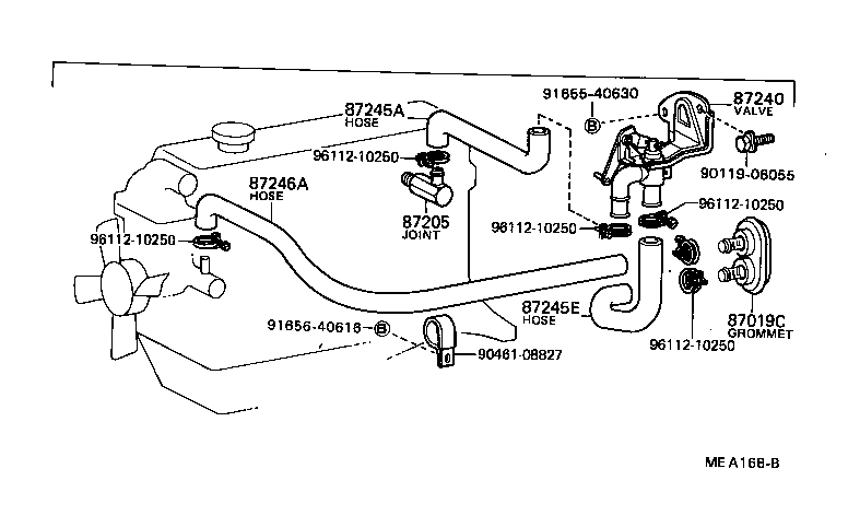 87208-22030 PIPE, HEATER WATER OUTLET, A product image