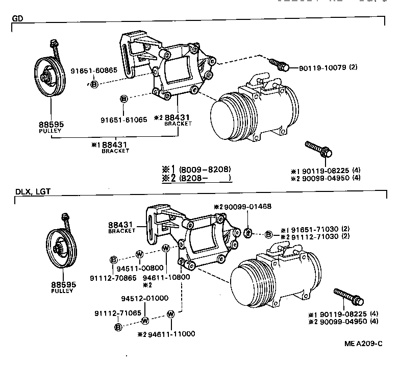 88437-22040 BRACKET, COMPRESSOR MOUNTING, NO.2 product image