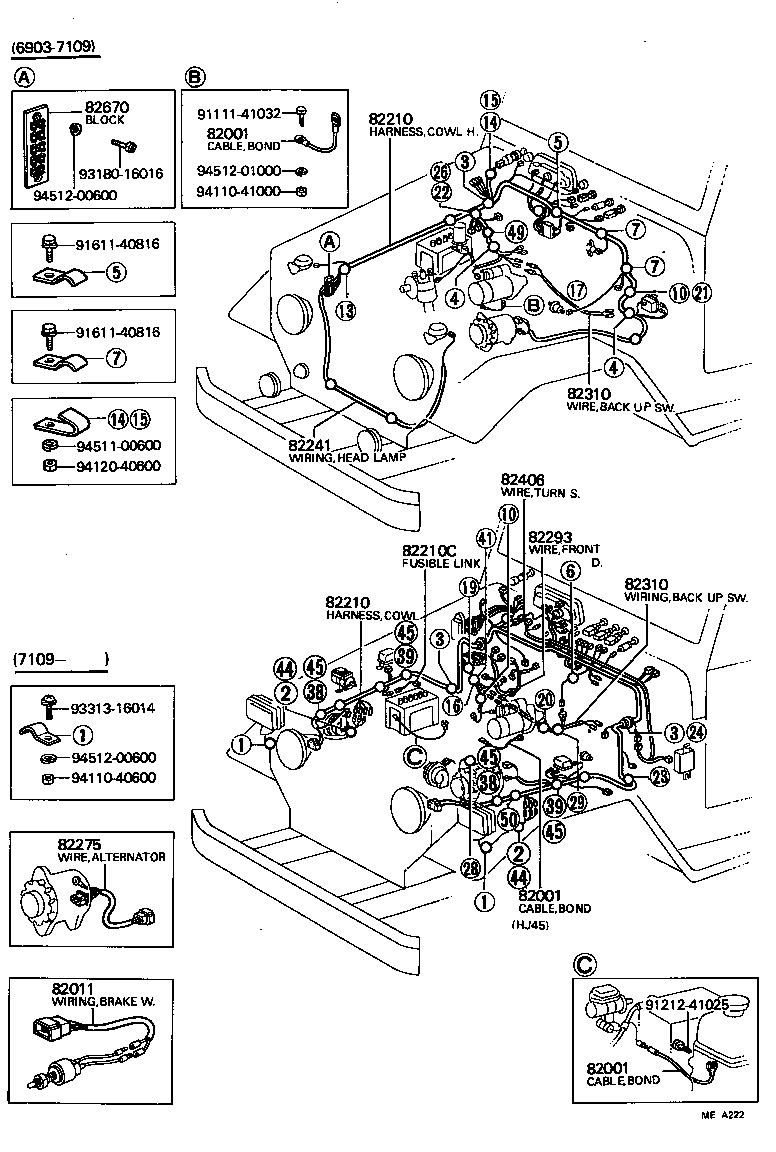 82210-60071 HARNESS ASSY, WIRING COWL TO HEADLAMP, NO.1 product image