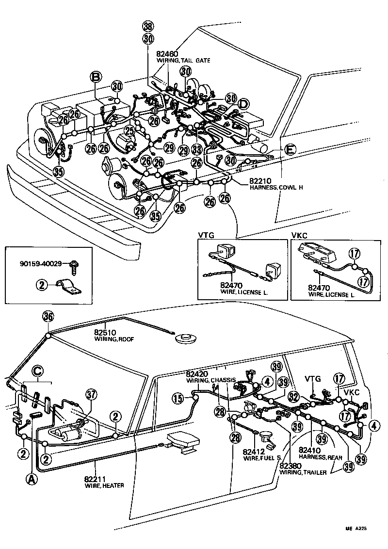 82210-60071 HARNESS ASSY, WIRING COWL TO HEADLAMP, NO.1 product image