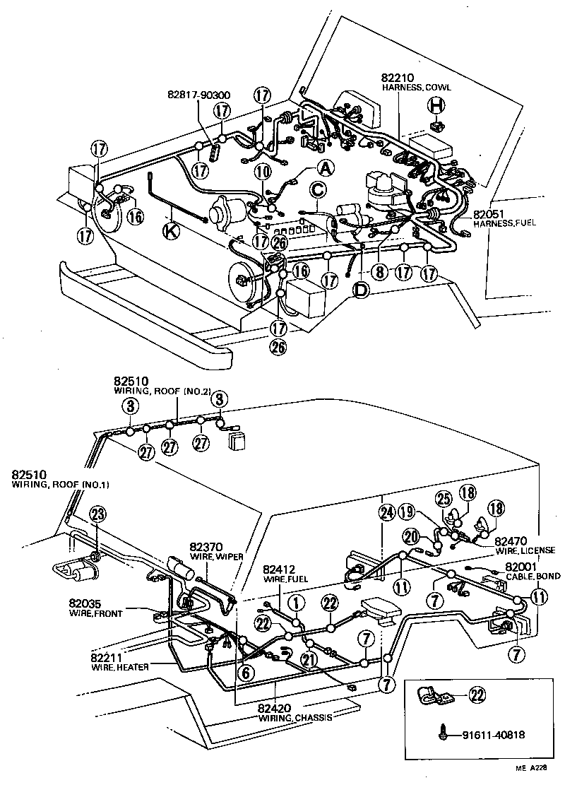 82210-60071 HARNESS ASSY, WIRING COWL TO HEADLAMP, NO.1 product image