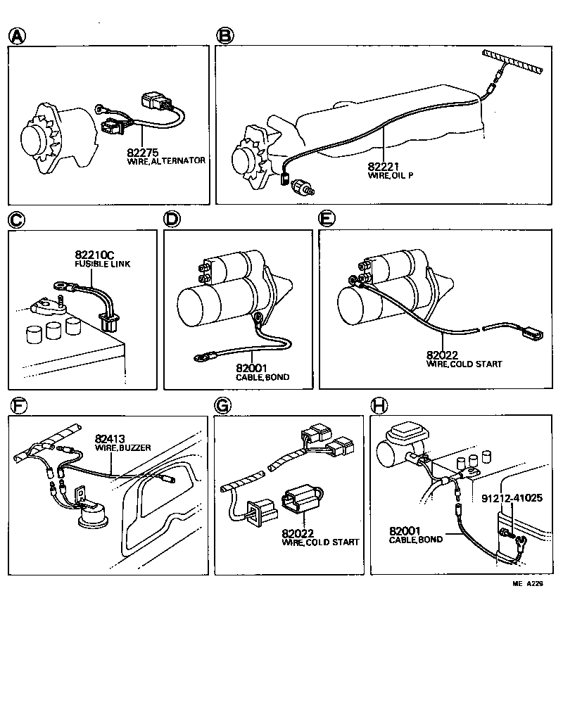 82210-60071 HARNESS ASSY, WIRING COWL TO HEADLAMP, NO.1 product image