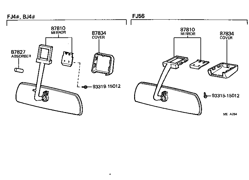 87810-60050 MIRROR ASSY, INNER REAR VIEW product image