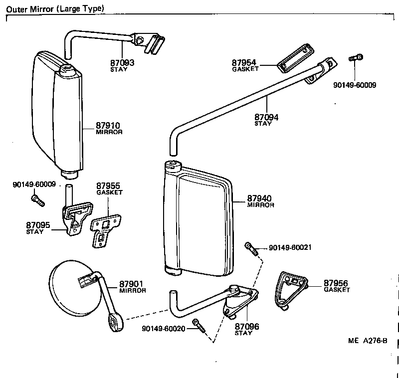 87096-95700 STAY SUB-ASSY, OUTER REAR VIEW MIRROR, LOWER LH product image