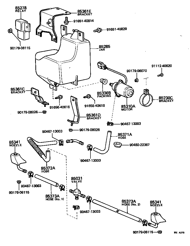 85276-22020 RELAY ASSY, HEADLAMP CLEANER CONTROL product image
