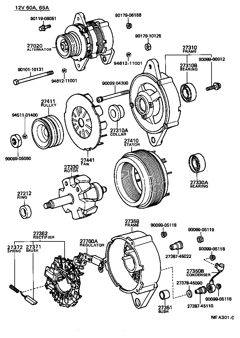 27310-43050 FRAME ASSY, DRIVE END, ALTERNATOR product image