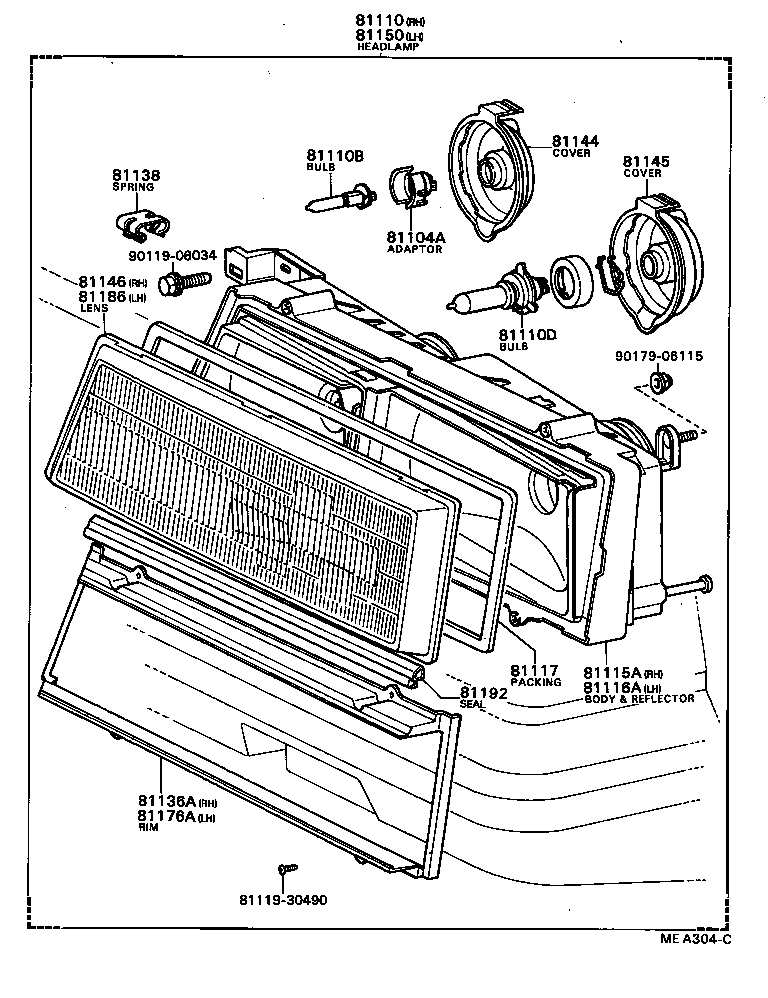 81145-24010 COVER, HEADLAMP, NO.2 product image
