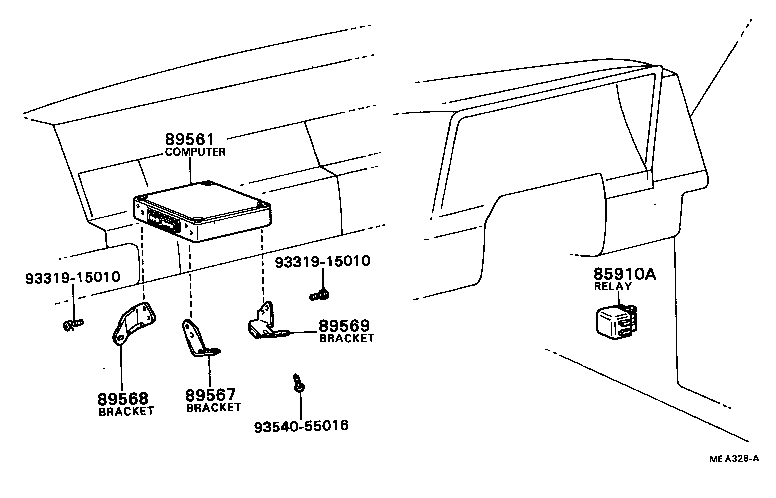 89668-24020 BRACKET, FUEL INJECTION COMPUTER product image
