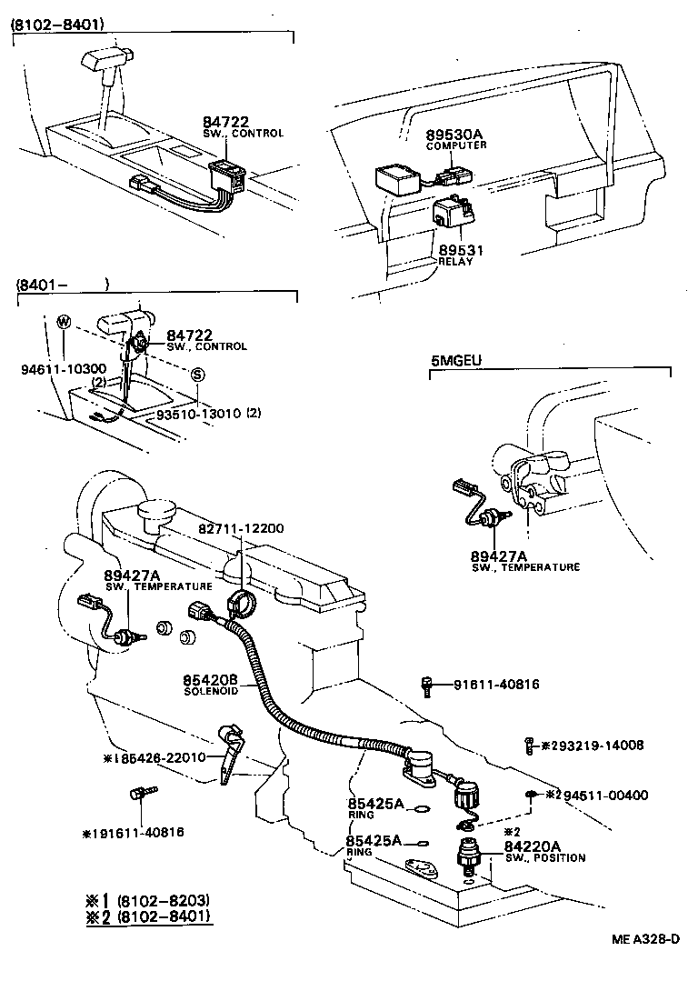 84722-24010 SWITCH, TRANSMISSION CONTROL product image
