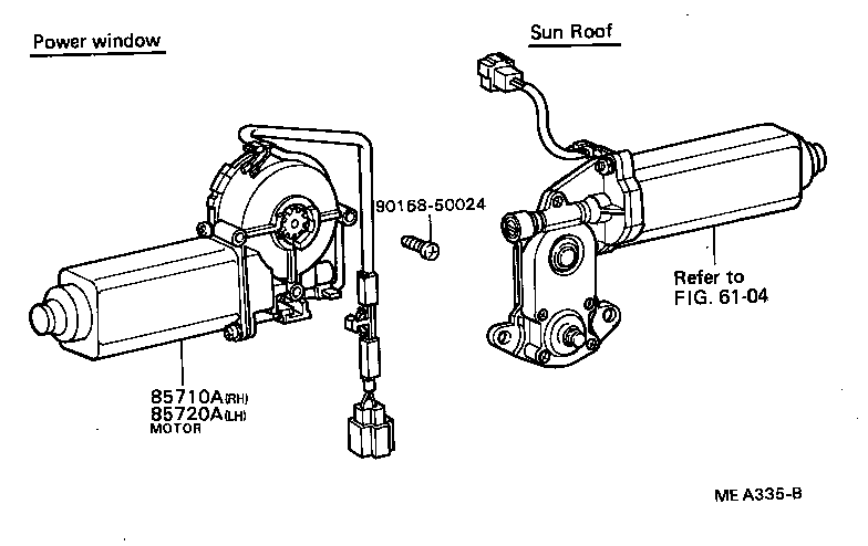 85720-24010 MOTOR ASSY, POWER WINDOW REGULATOR, FRONT RH product image