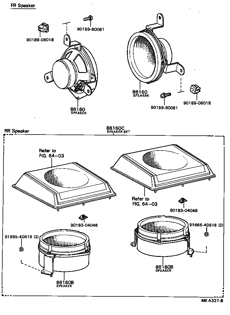86150-24010 SPEAKER ASSY, REAR product image