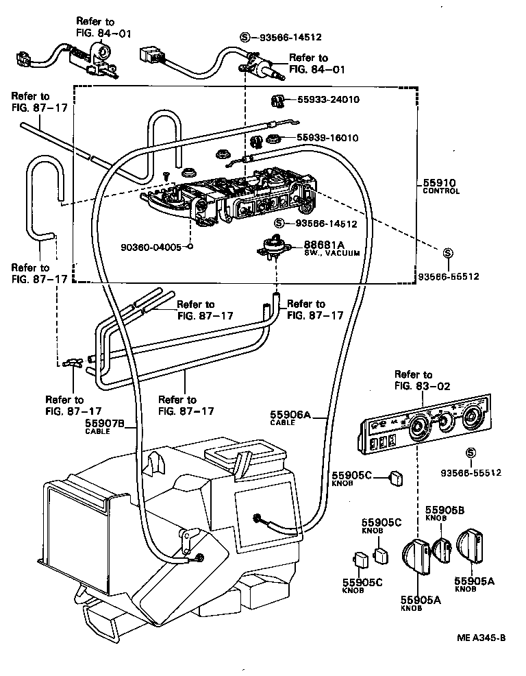 55907-24010 CABLE SUB-ASSY, TEMPERATURE DAMPER CONTROL product image