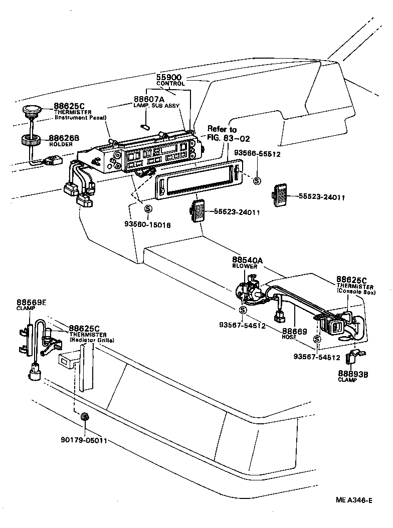 55907-24010 CABLE SUB-ASSY, TEMPERATURE DAMPER CONTROL product image