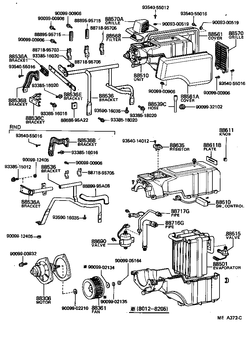 88536-90700 BRACKET, COOLING UNIT, NO.2 product image