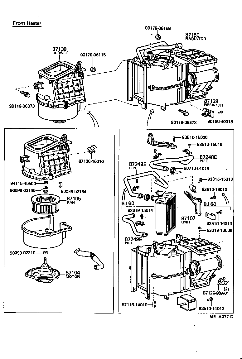 87107-90A02 UNIT SUB-ASSY, HEATER RADIATOR product image