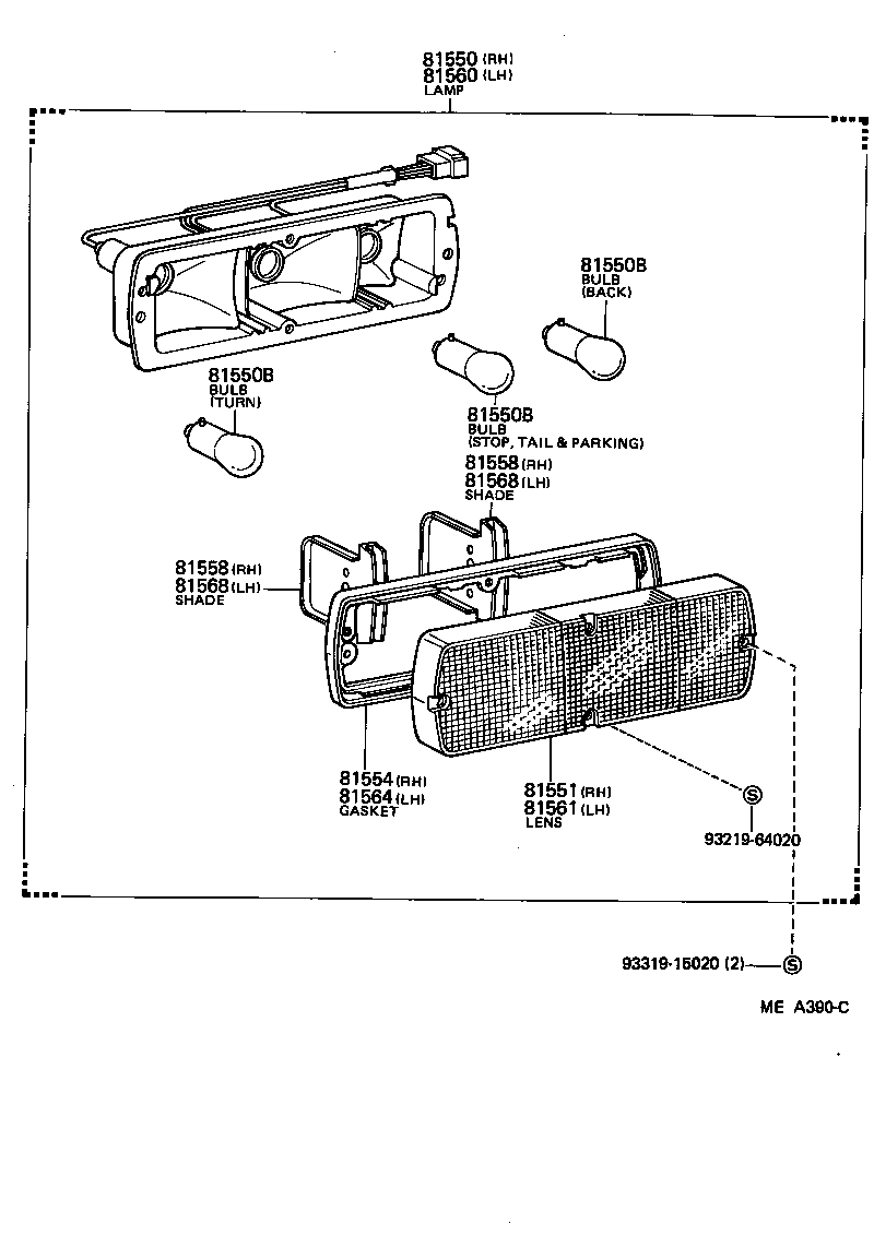 81550-60183 LAMP ASSY, REAR COMBINATION, RH product image
