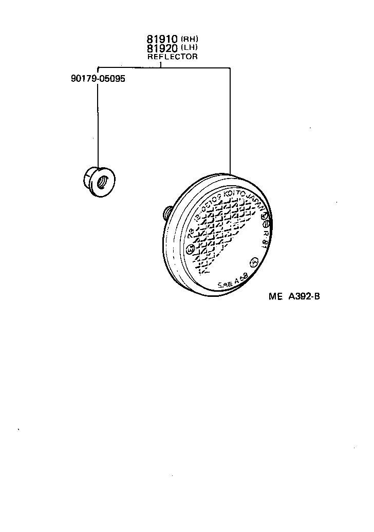 81910-31021 REFLECTOR ASSY, REFLEX, RH product image