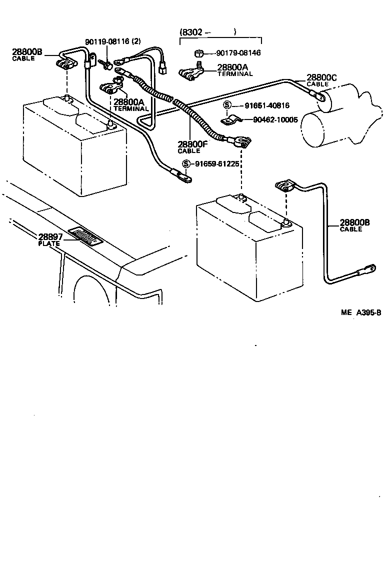 90982-03020 CABLE, BATTERY TO BATTERY product image