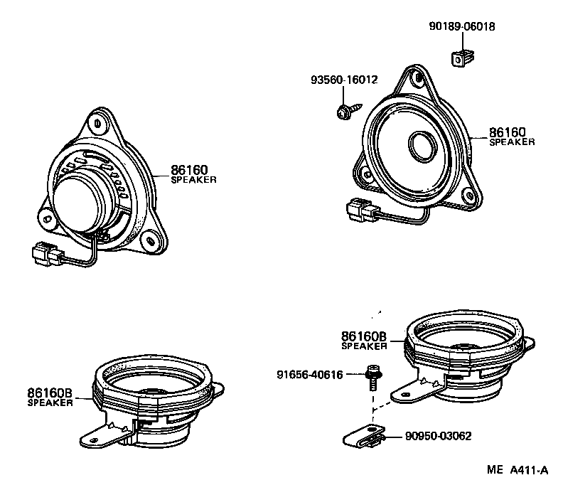 86160-30140 SPEAKER ASSY, REAR product image