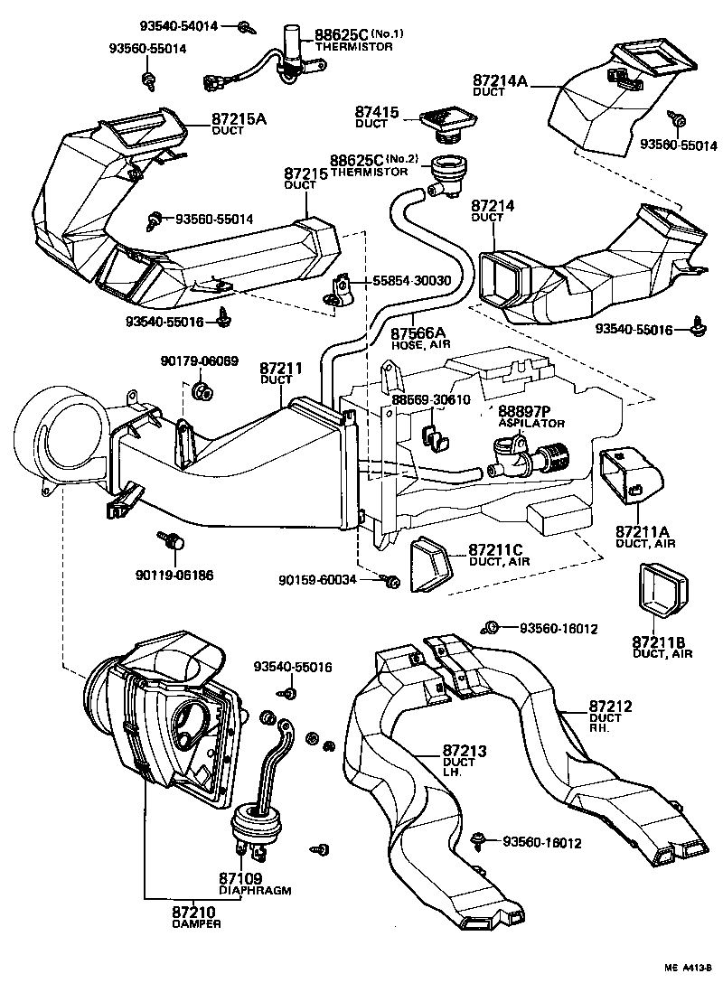 55846-30030 DUCT, AIR, SIDE NO.1 LH product image