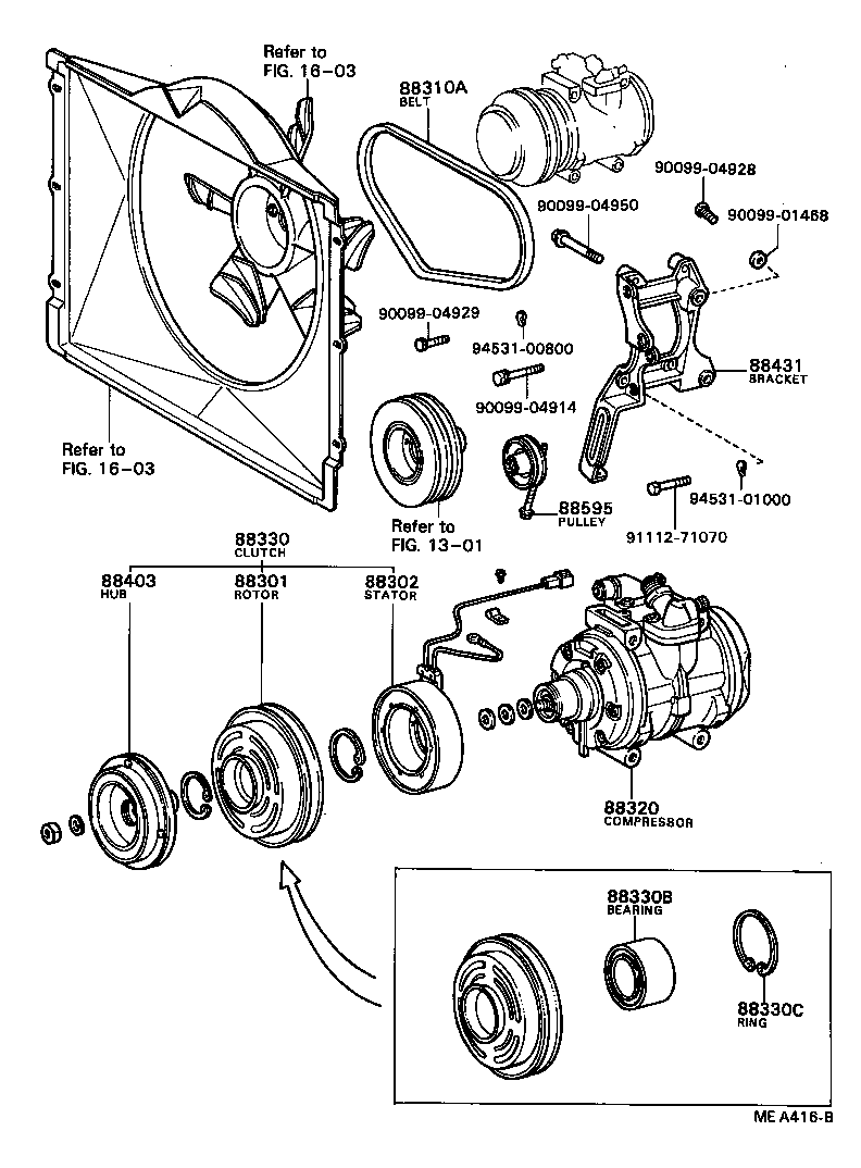 88431-36110 BRACKET, COMPRESSOR MOUNTING, NO.2 product image