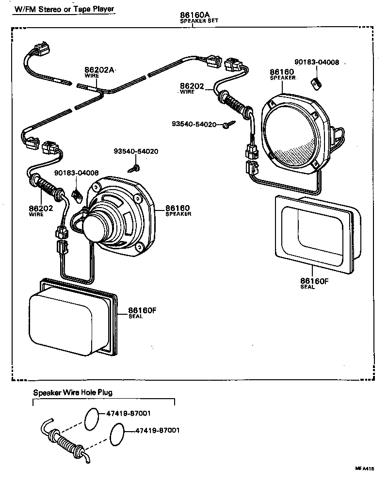 86202-87008 WIRE, STEREO COMPONENT SPEAKER, NO.3 product image