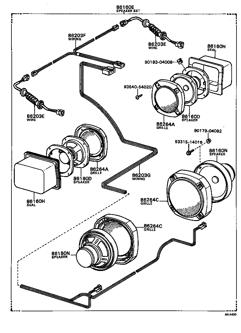 86202-87008 WIRE, STEREO COMPONENT SPEAKER, NO.3 product image