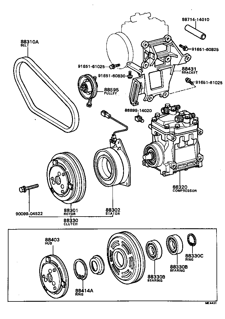 88431-28030 BRACKET, COMPRESSOR MOUNTING, NO.3 product image