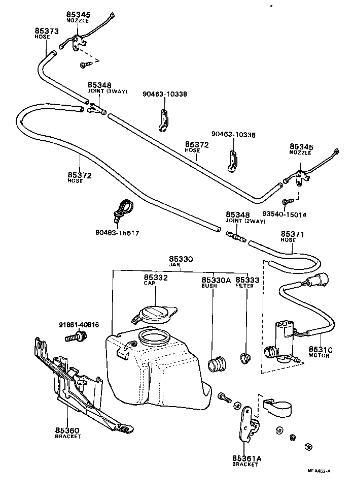 53261-89102 BRACKET, WINDSHIELD WASHER, NO.1 product image