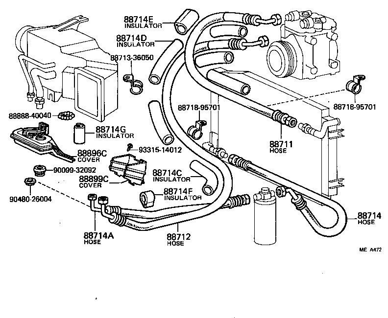 88712-87002 PIPE, COOLER REFRIGERANT SUCTION, B product image