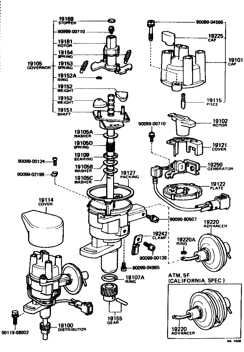 19100-38150 DISTRIBUTOR ASSY product image