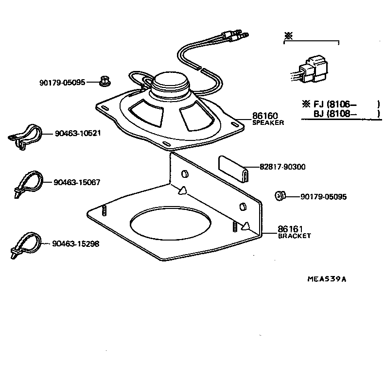 Toyota 86160-60021 SPEAKER ASSY, FRONT NO.1