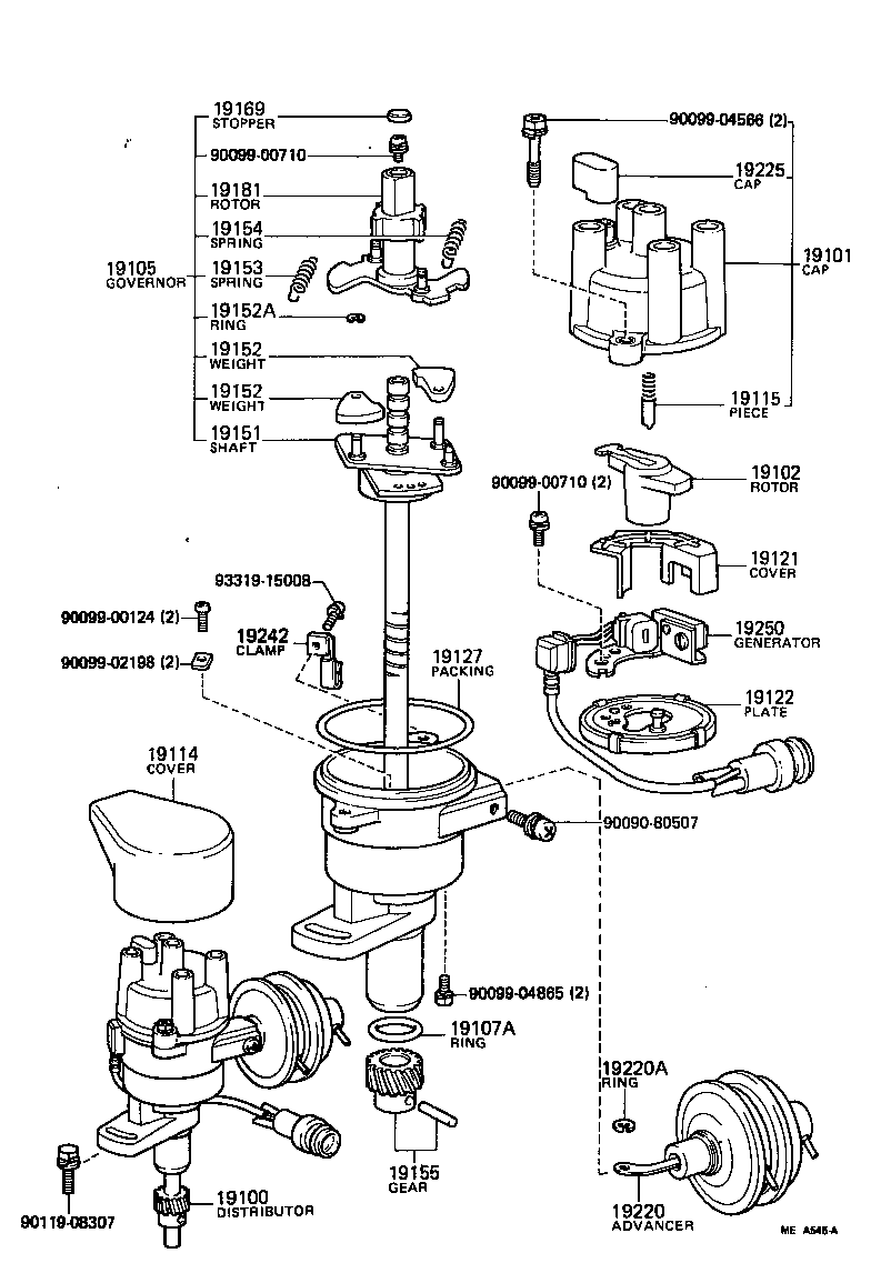 19102-61240 ROTOR SUB-ASSY, DISTRIBUTOR product image