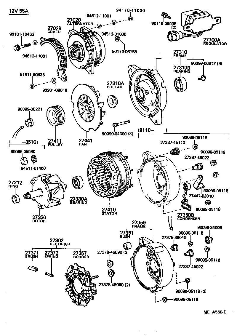 27060-28050 ALTERNATOR ASSY product image