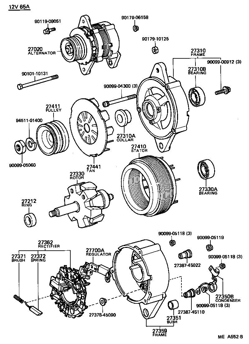Toyota 27359-34080 FRAME, ALTERNATOR RECTIFIER END