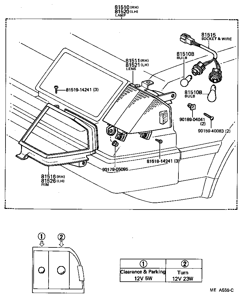 81520-19675 LAMP ASSY, FRONT TURN SIGNAL, LH product image