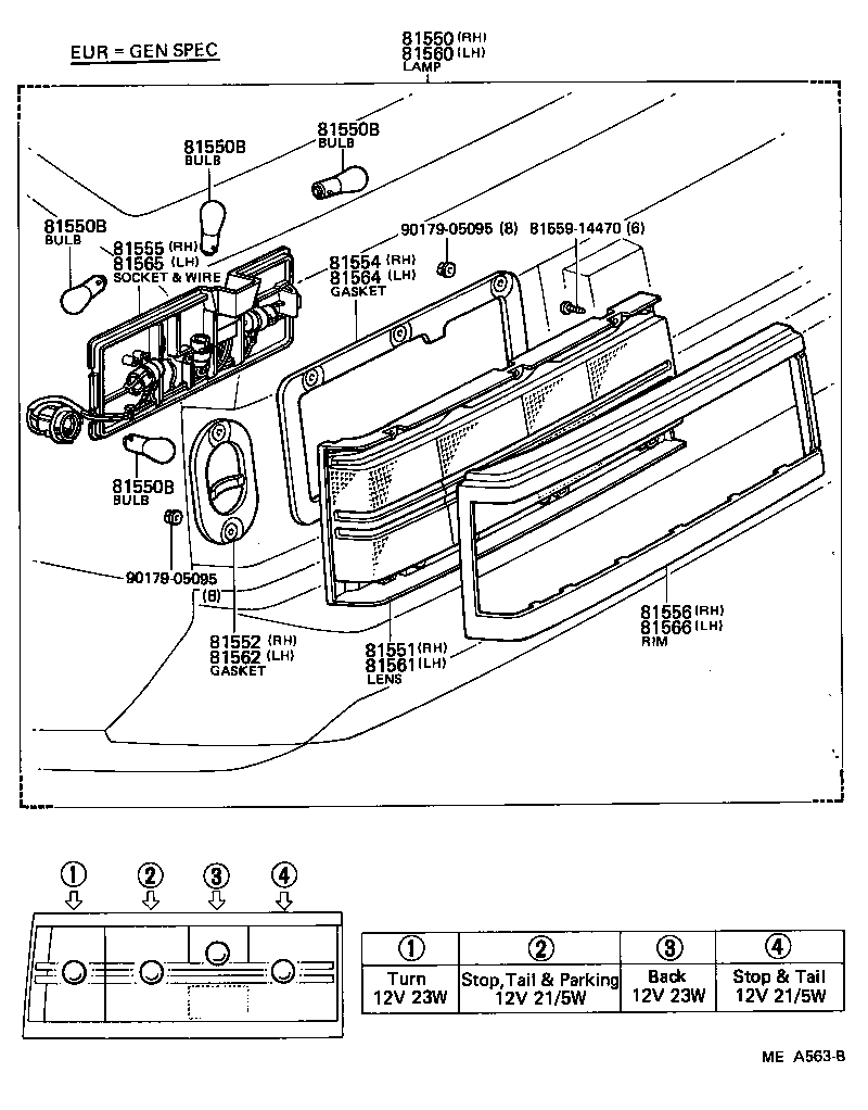 81550-80100 LAMP ASSY, REAR COMBINATION, RH product image