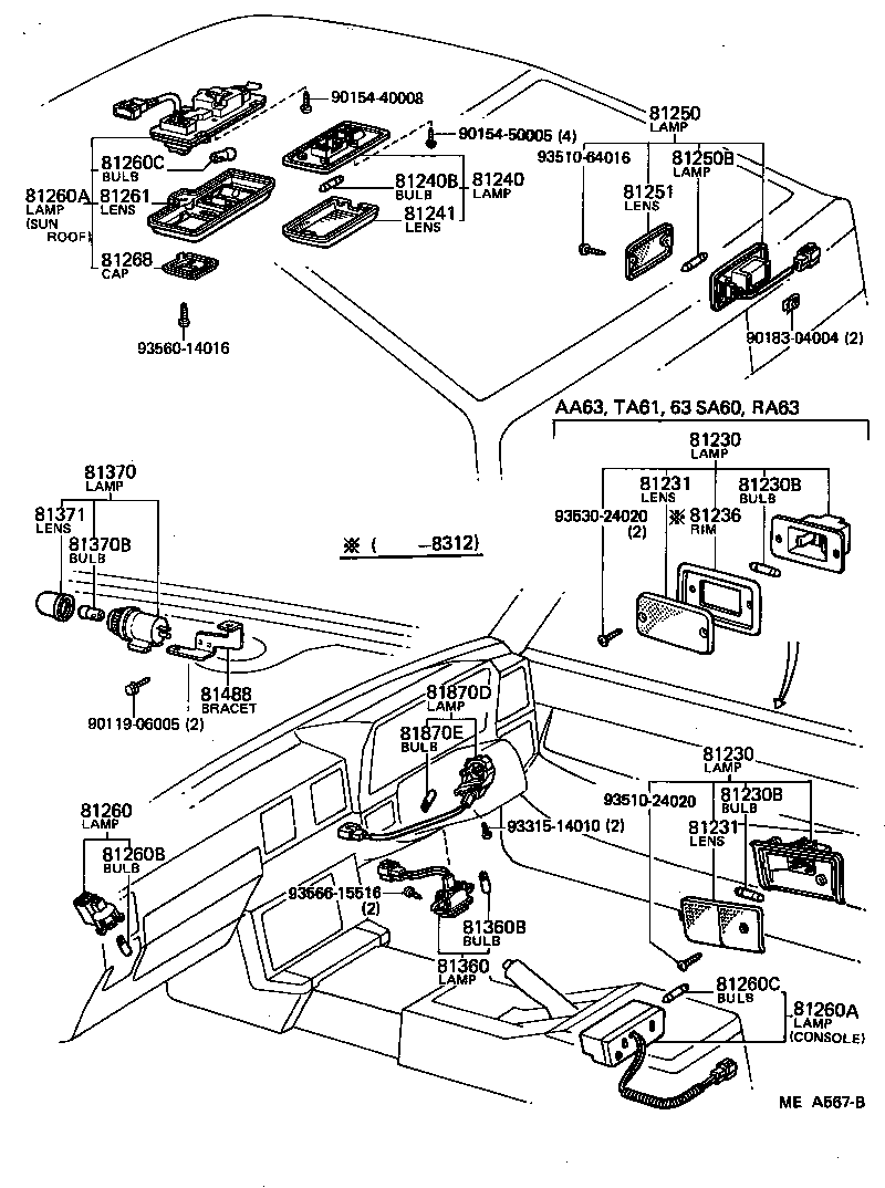 81260-14040 LAMP ASSY, MAP product image