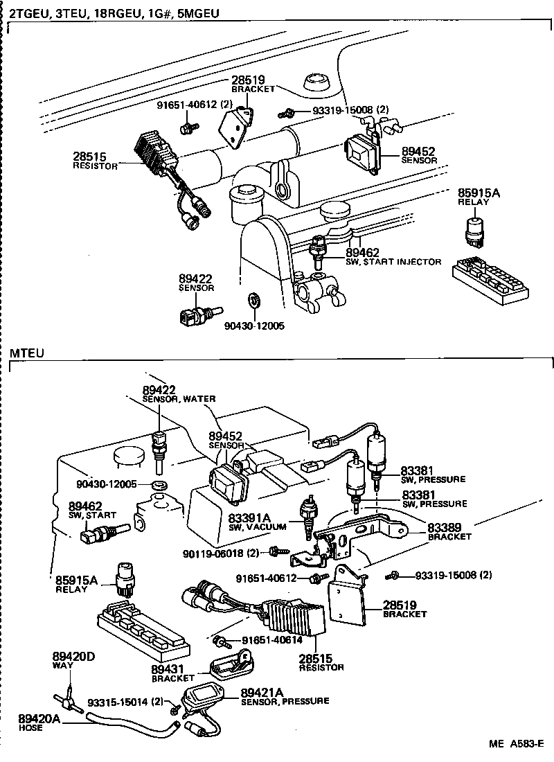 89421-14030 SENSOR ASSY, VACUUM (FOR E.F.I.) product image
