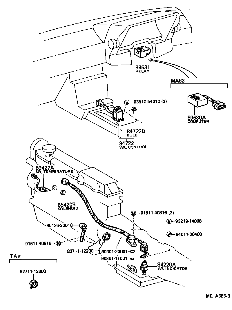 89530-14010 COMPUTER ASSY, TRANSMISSION CONTROL product image