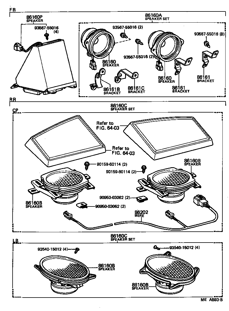 86160-19265 SPEAKER SET, REAR product image