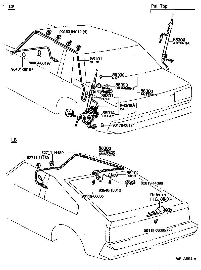 86300-14260 ANTENNA ASSY, W/HOLDER product image